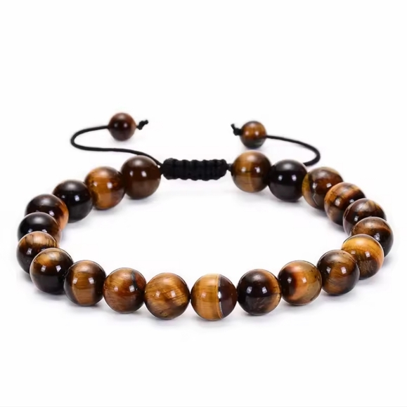 Brown Beaded Adjustable Bracelet - Picture 2 of 2